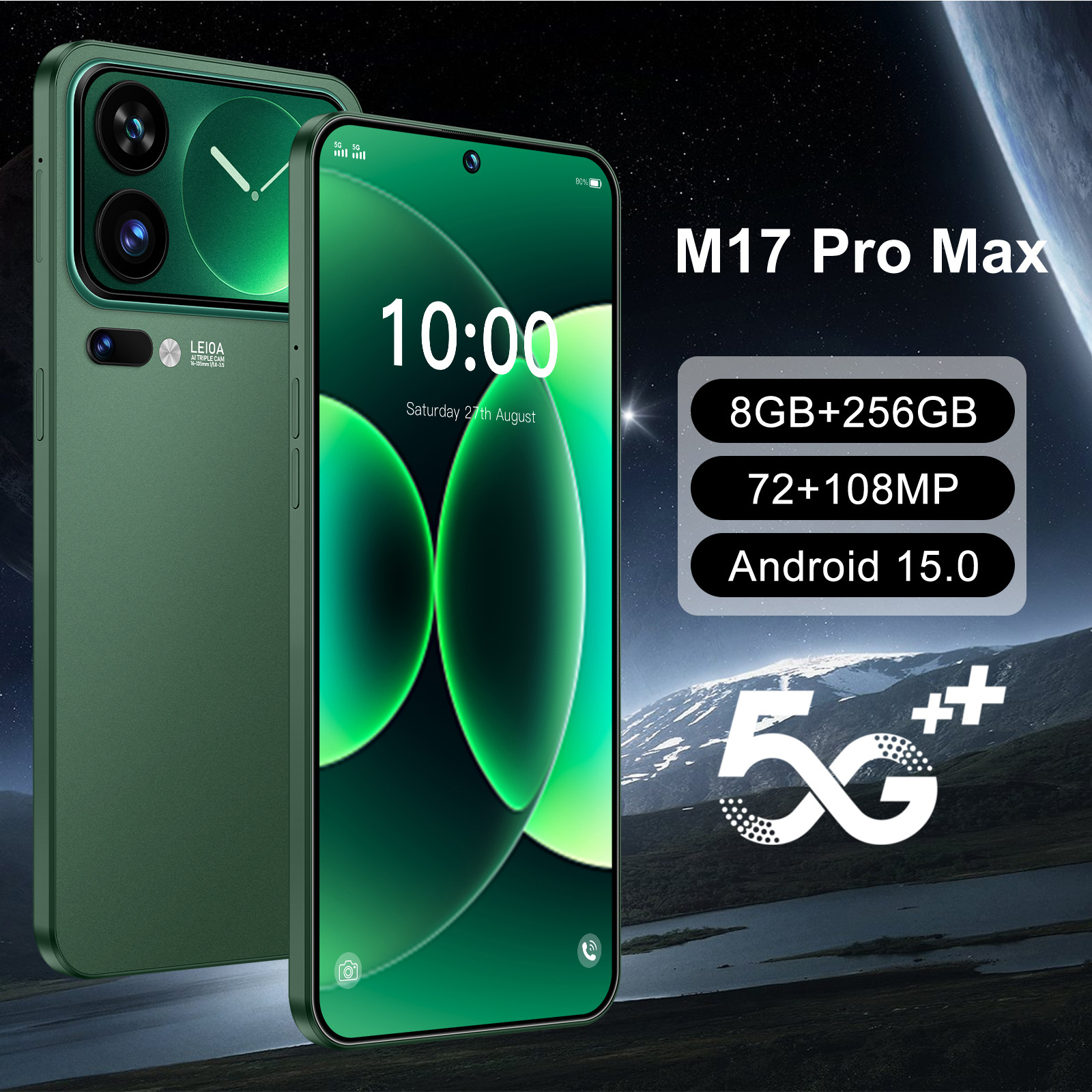 Cross-border 3+64G new M17ProMax cross-border mobile phone 7.3-inch high-definition screen smartphone factory delivery