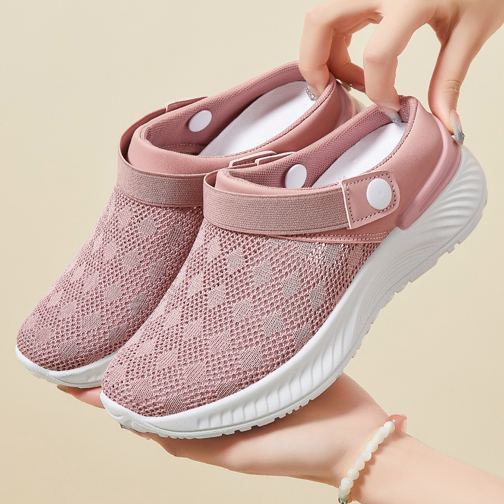 Shoes Women's Summer Breathable Slippers Cross-border Wholesale Half Slippers Women's Shoes Soft Sole Lazy Soft Sole Slip-on Casual Shoes