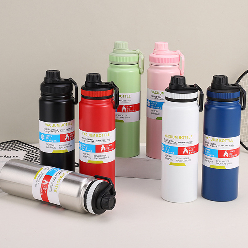 Cross-border wholesale of large-capacity outdoor sports kettles, 304 stainless steel thermos cups, creative portable space cups