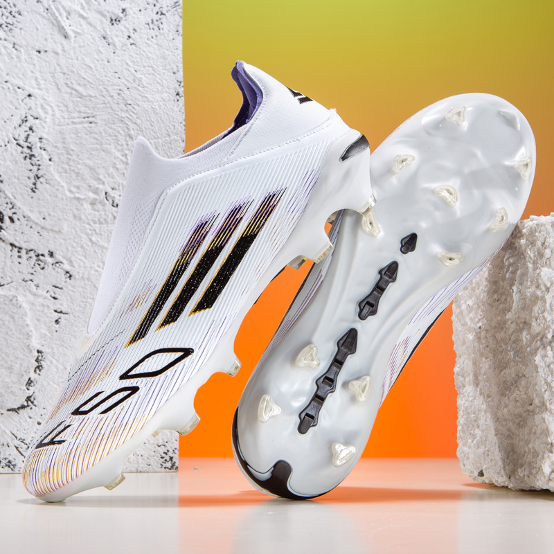 Cross-border seamless fly-woven low-top football shoes for teenagers and adults AG long nails TF broken nails sports game training shoes