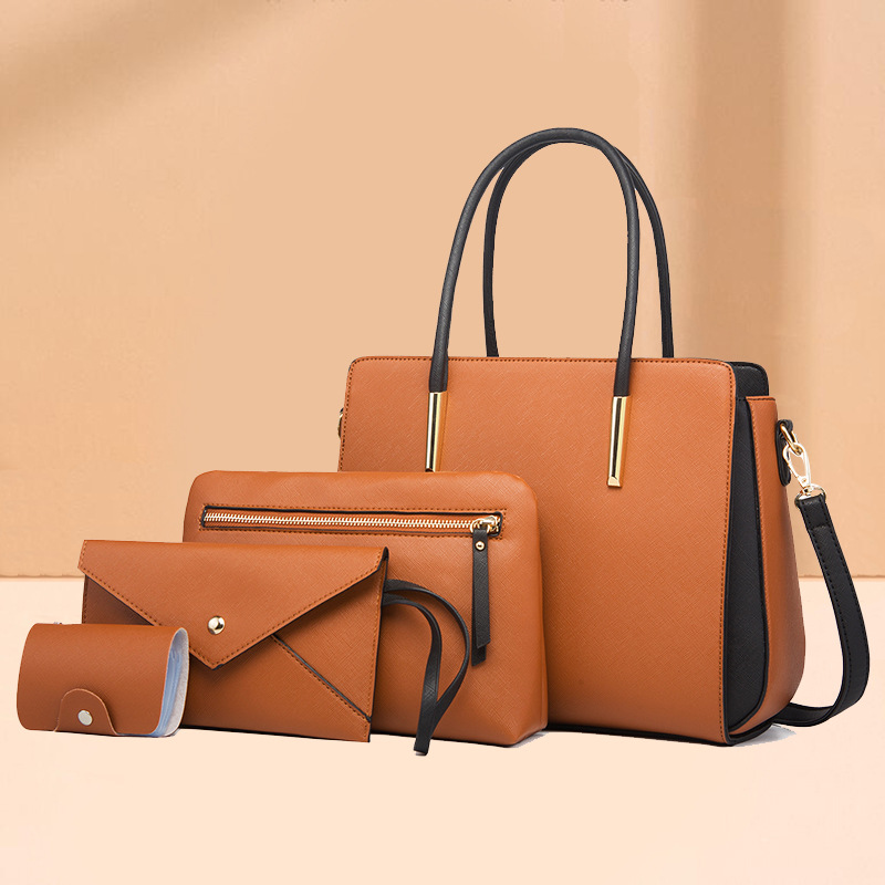 Bags for women 2026 new trendy women's bags fashionable color matching four-piece set of mother-in-law bags fresh crossbody shoulder bag handbag