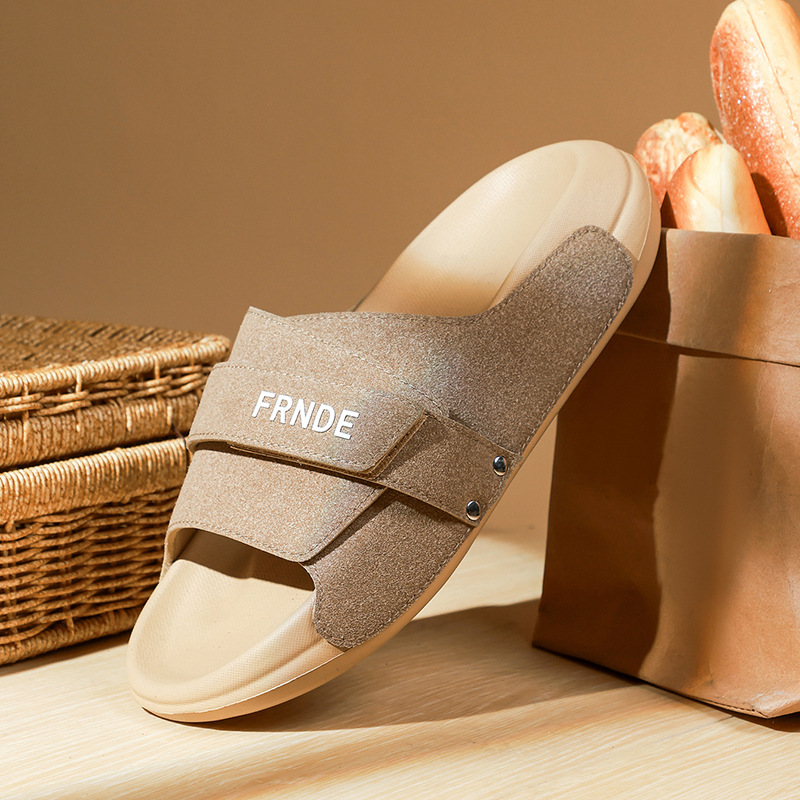 New summer thick-soled beach slippers, sandals, men's non-slip women's genuine leather men's slippers, casual outer wear, wholesale foreign trade