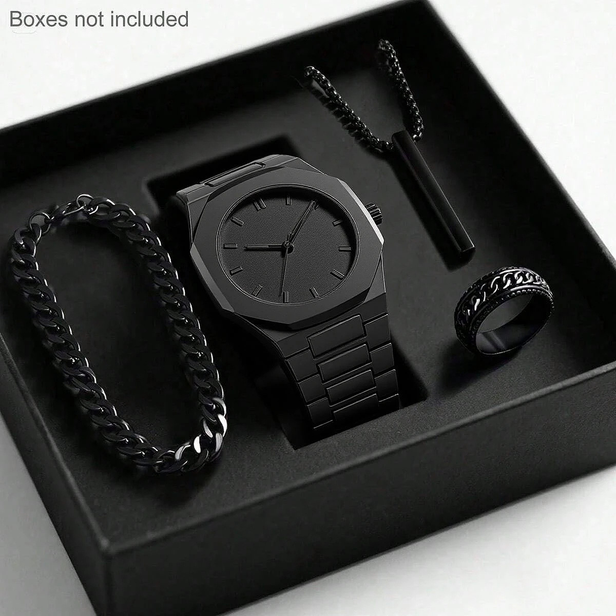 2025 autumn new men's watch light luxury niche high-end simple fashion quartz watch black large dial