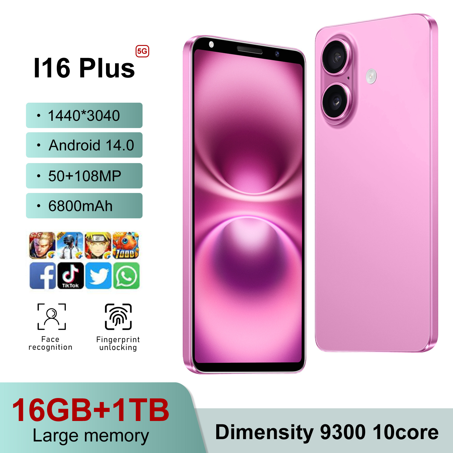 New I16 Plus cross-border mobile phone 5.0-inch 1+16G Android low-price smartphone foreign trade factory direct sales