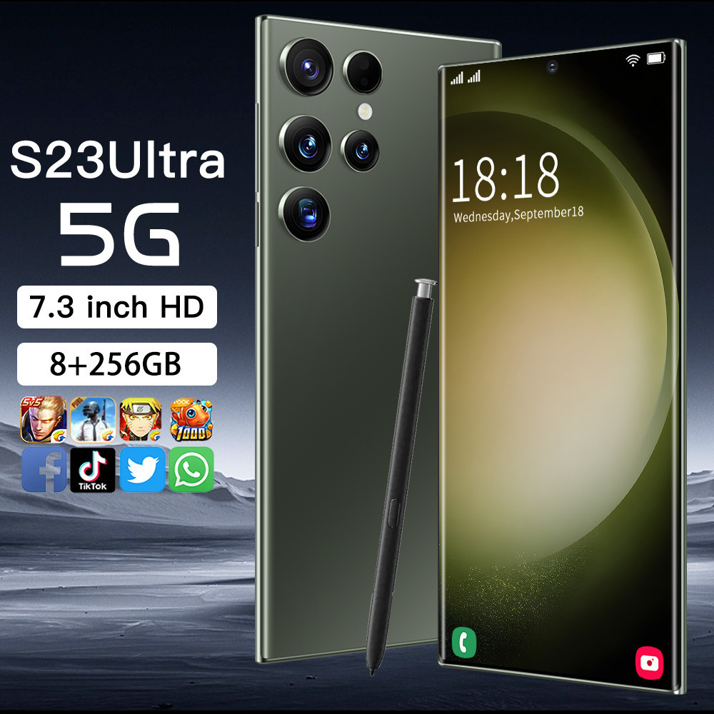 The new cross-border mobile phone S23 Ultra 7.3-inch built-in pen, large memory, full network connection, 5G support and dropshipping